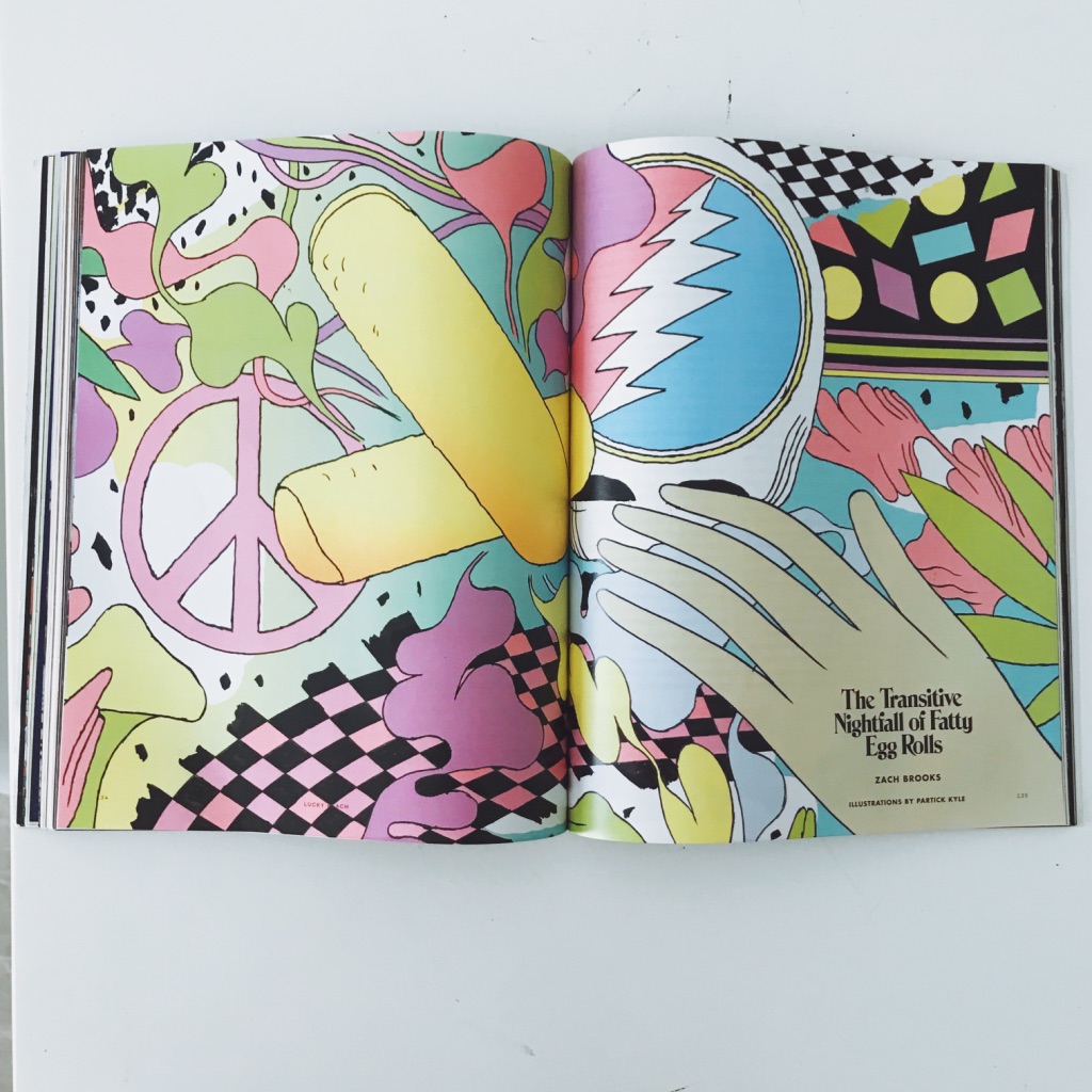 Colourful graphics. Lucky Peach’s last issue ever magazine review.