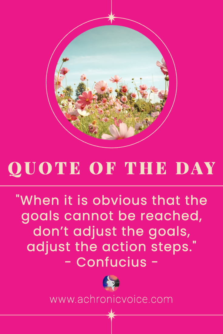 ‘When it is obvious that the goals cannot be reached, don’t adjust the goals, adjust the action steps.’ - Confucius