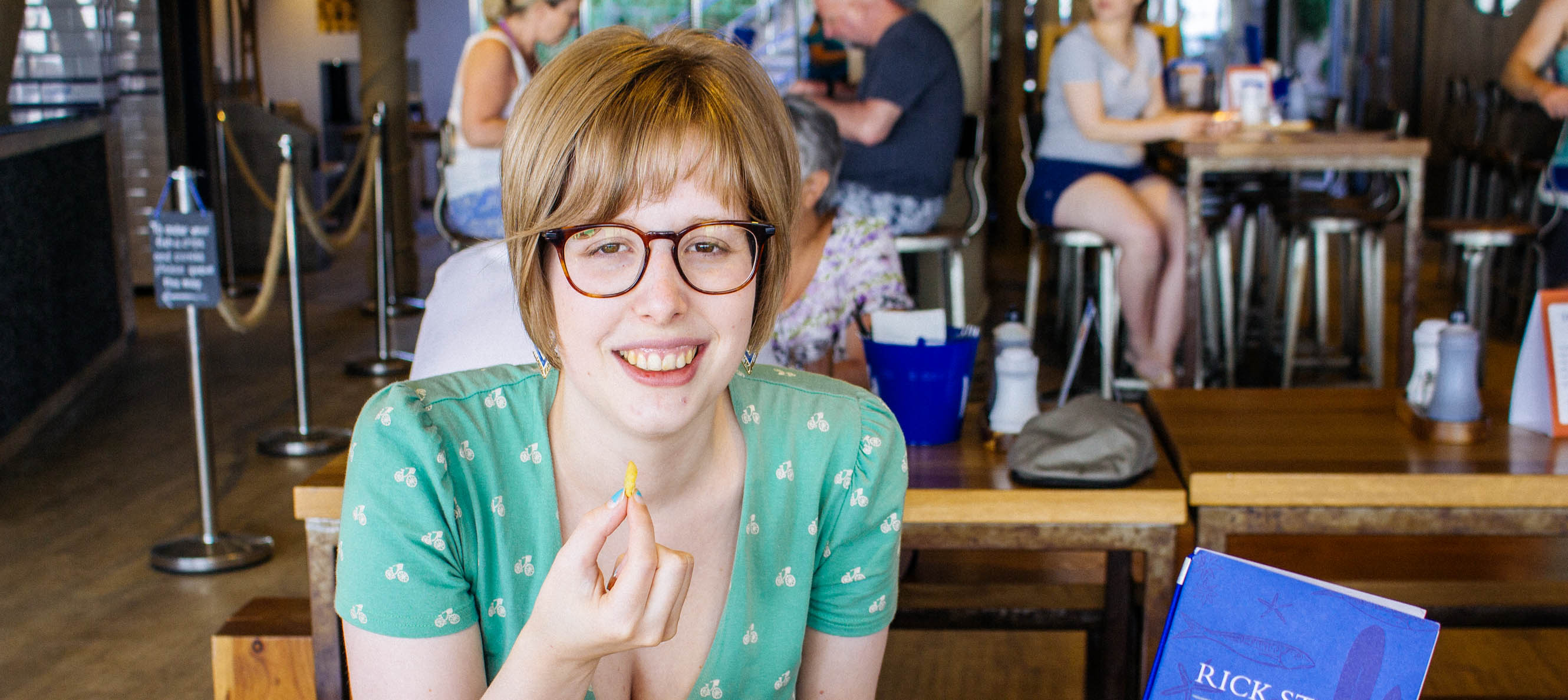 Sarah enjoying a little snack!