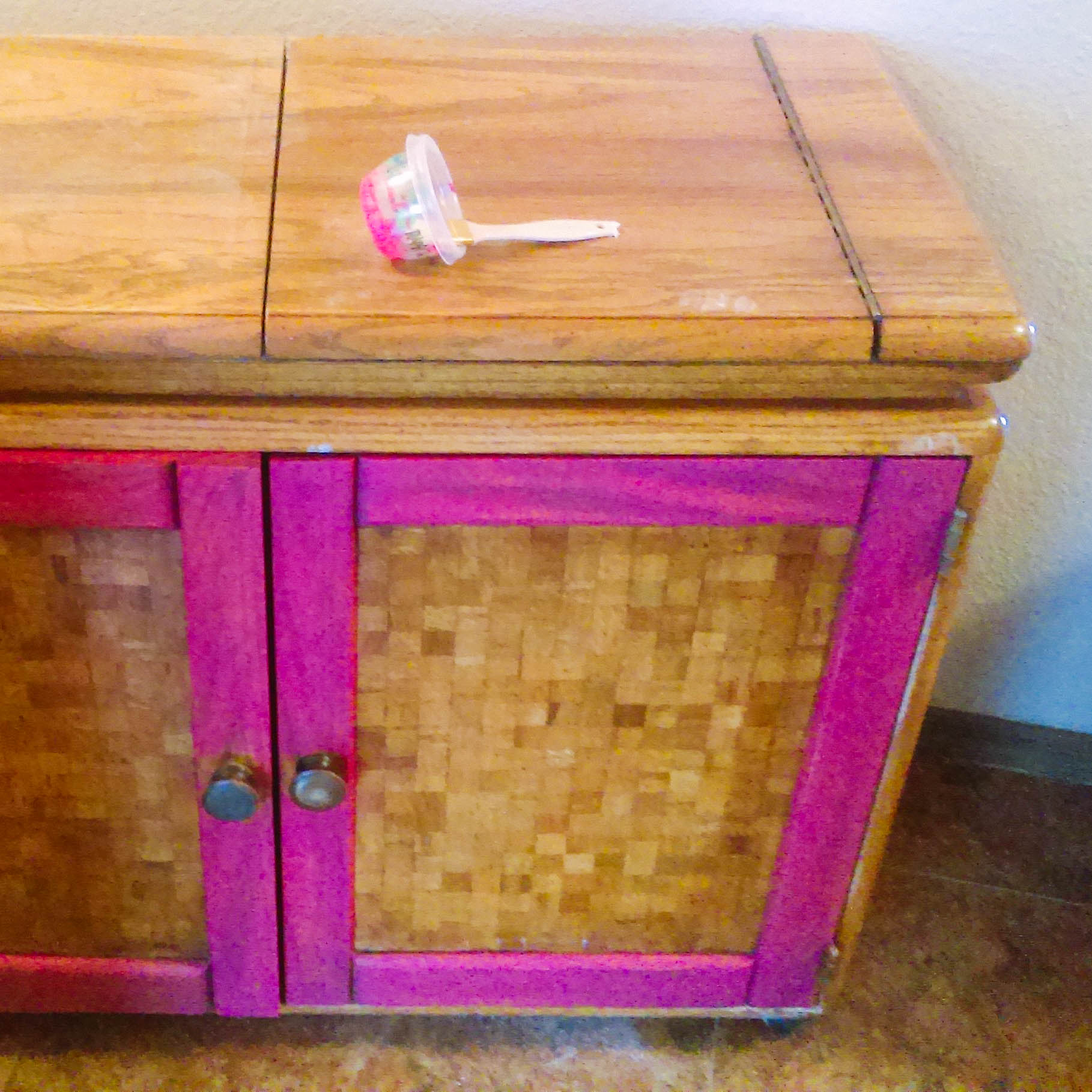 DIY cat litter hideaway: after