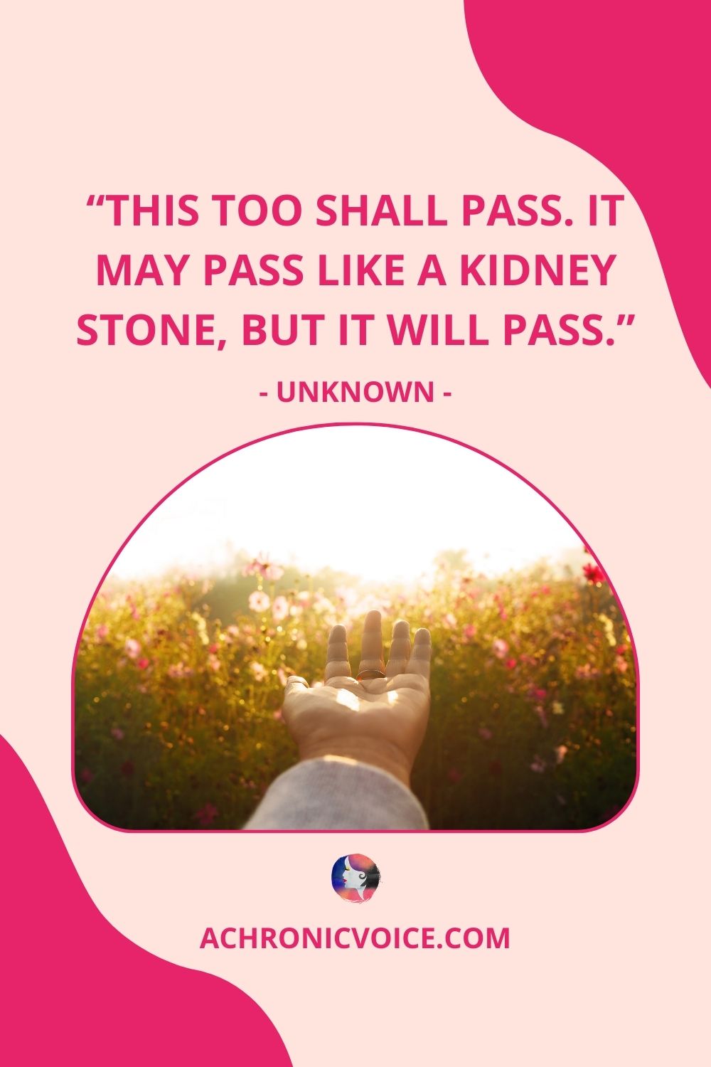 “This too shall pass. It may pass like a kidney stone, but it will pass.” – Unknown