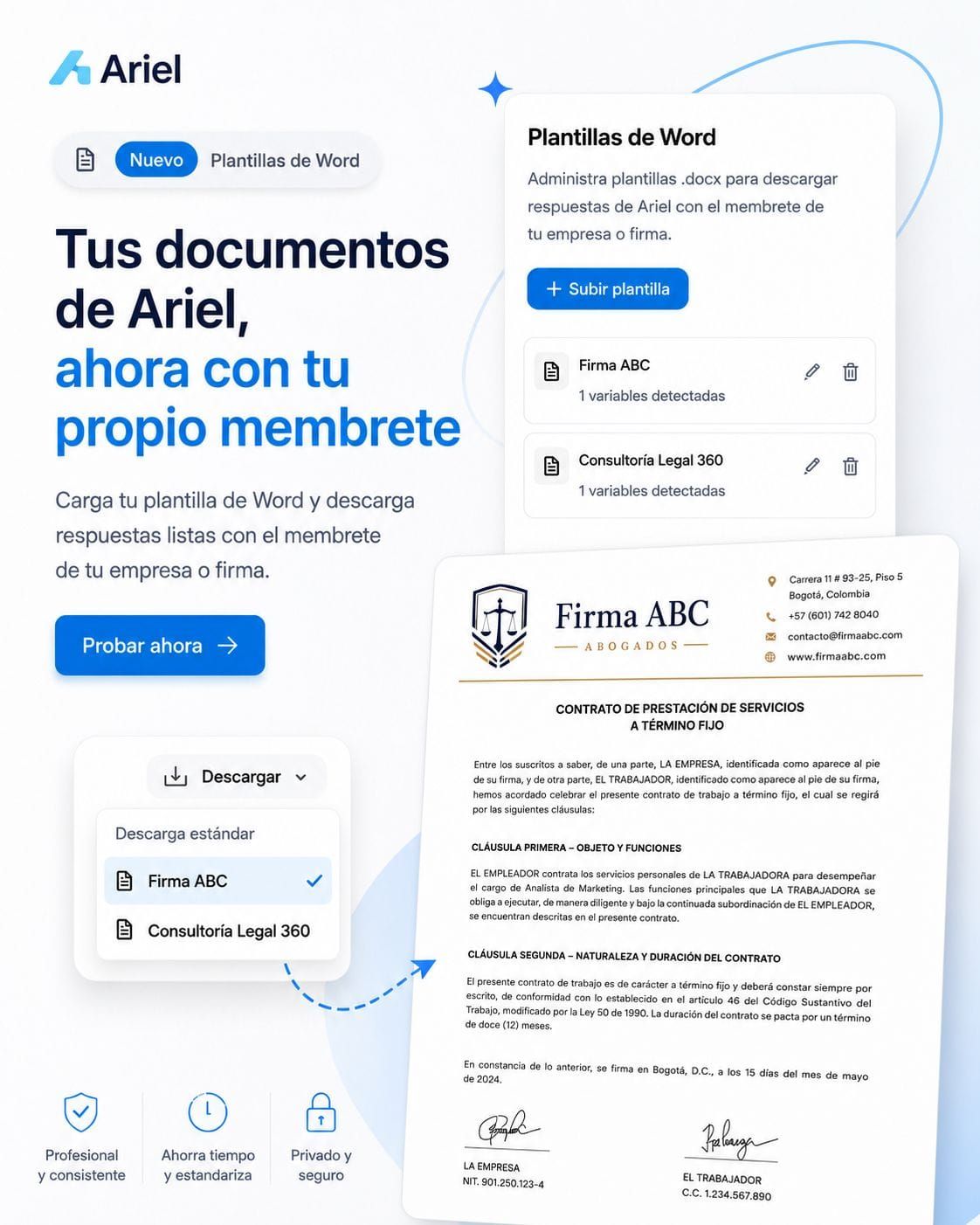 Plantillas de Word: documentos de Ariel con tu propia hoja membretada