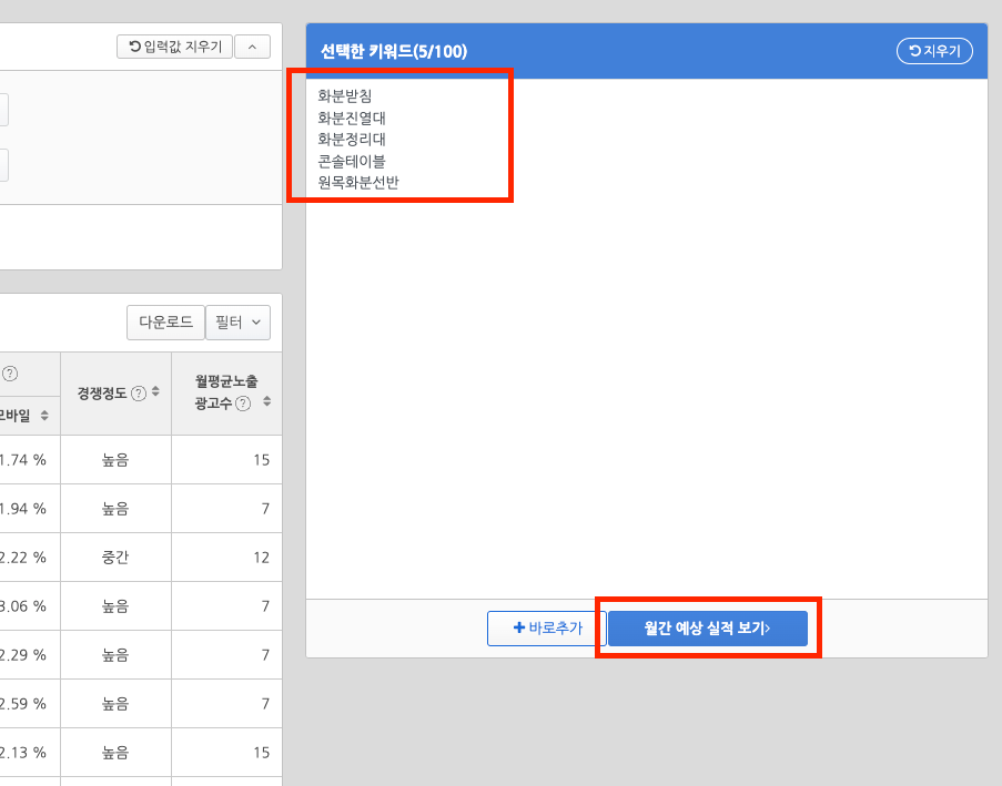 집행 광고 실적