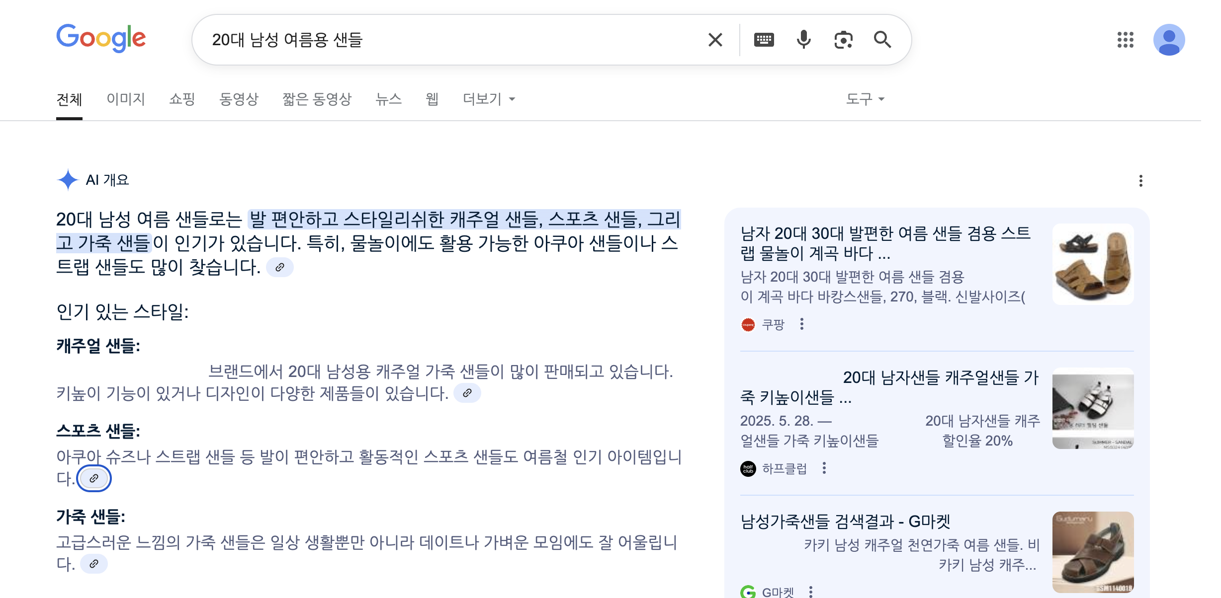 구글 AI 오버뷰 기능