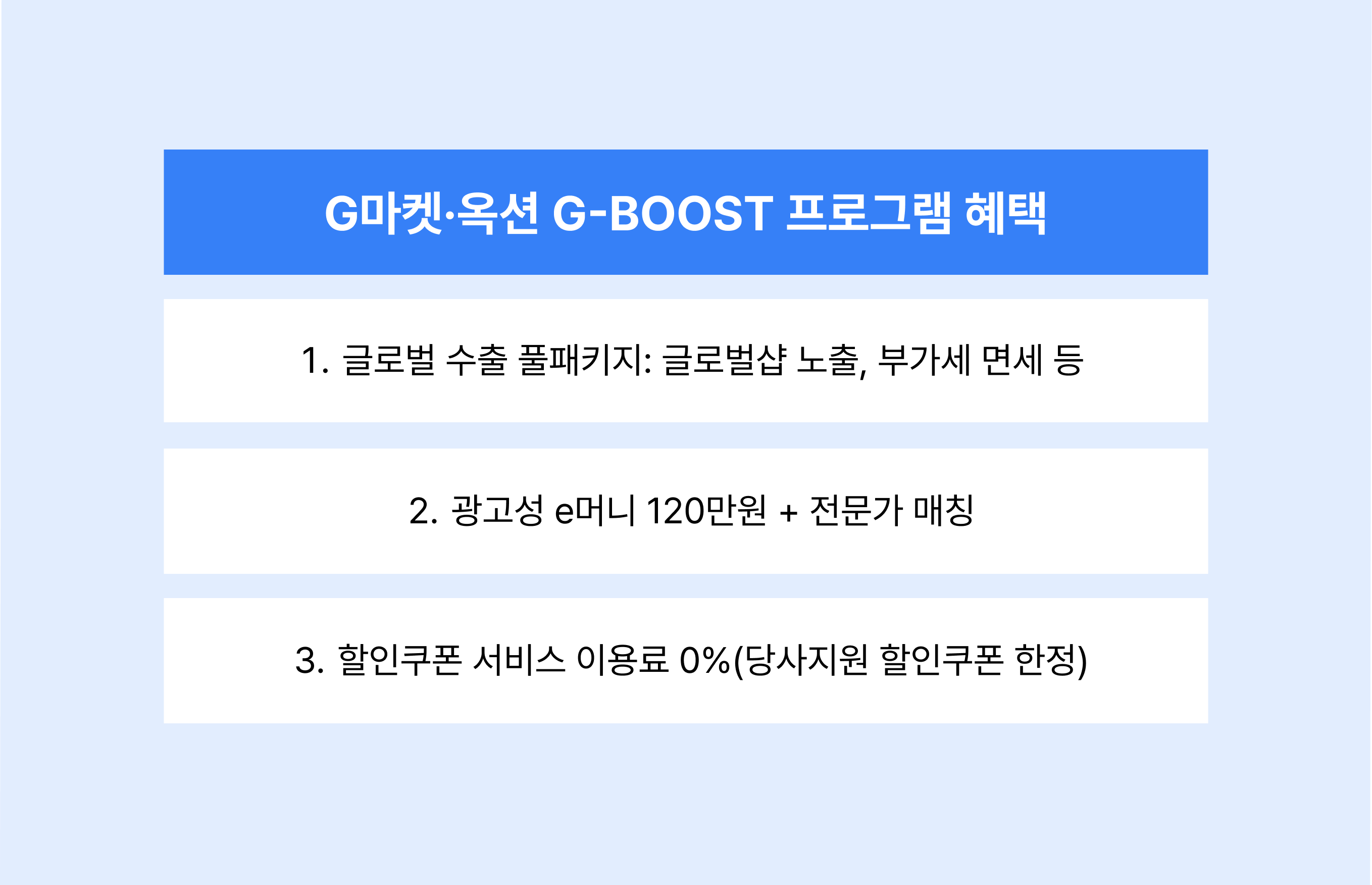G마켓·옥션 G-BOOST 프로그램 혜택