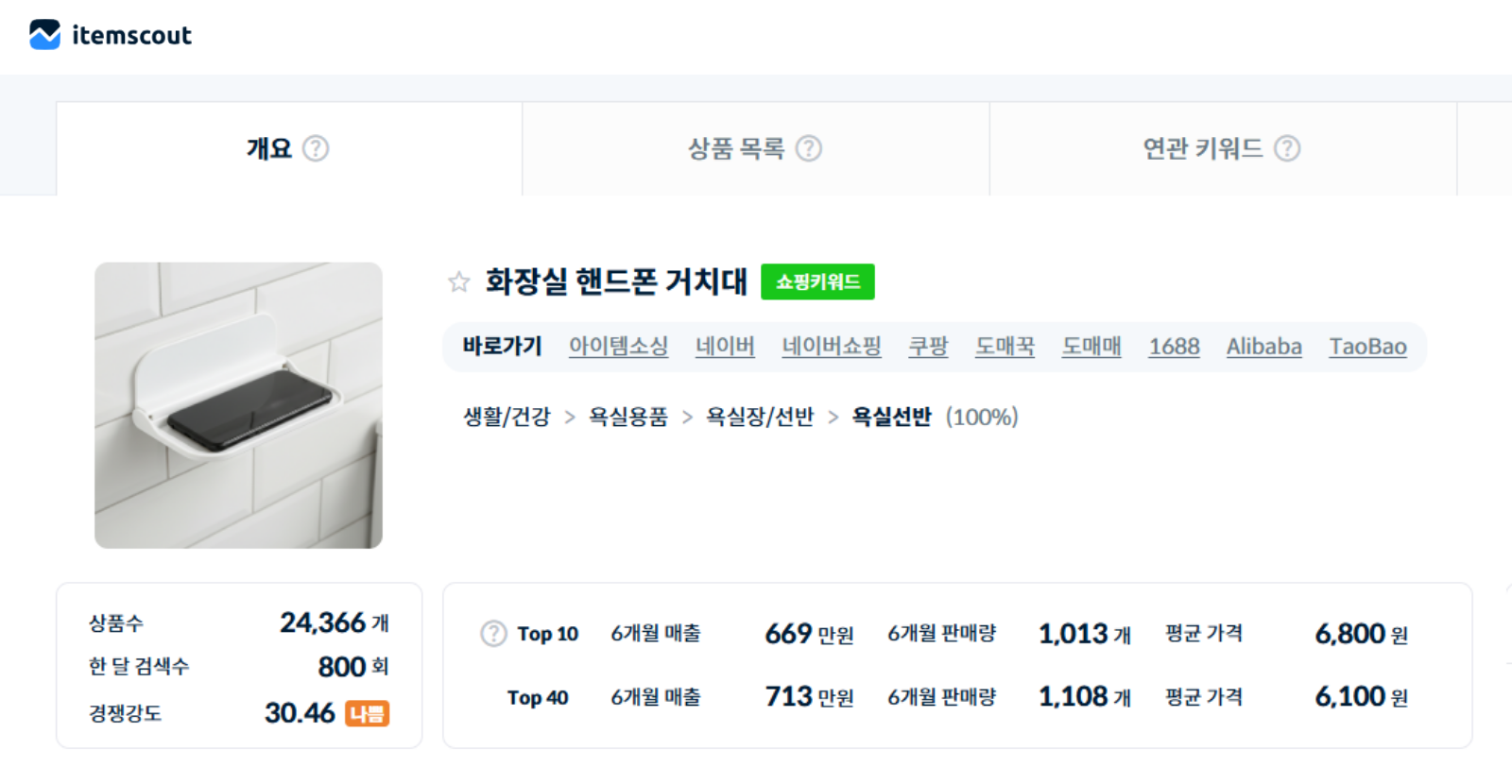 화장실 핸드폰 거치대