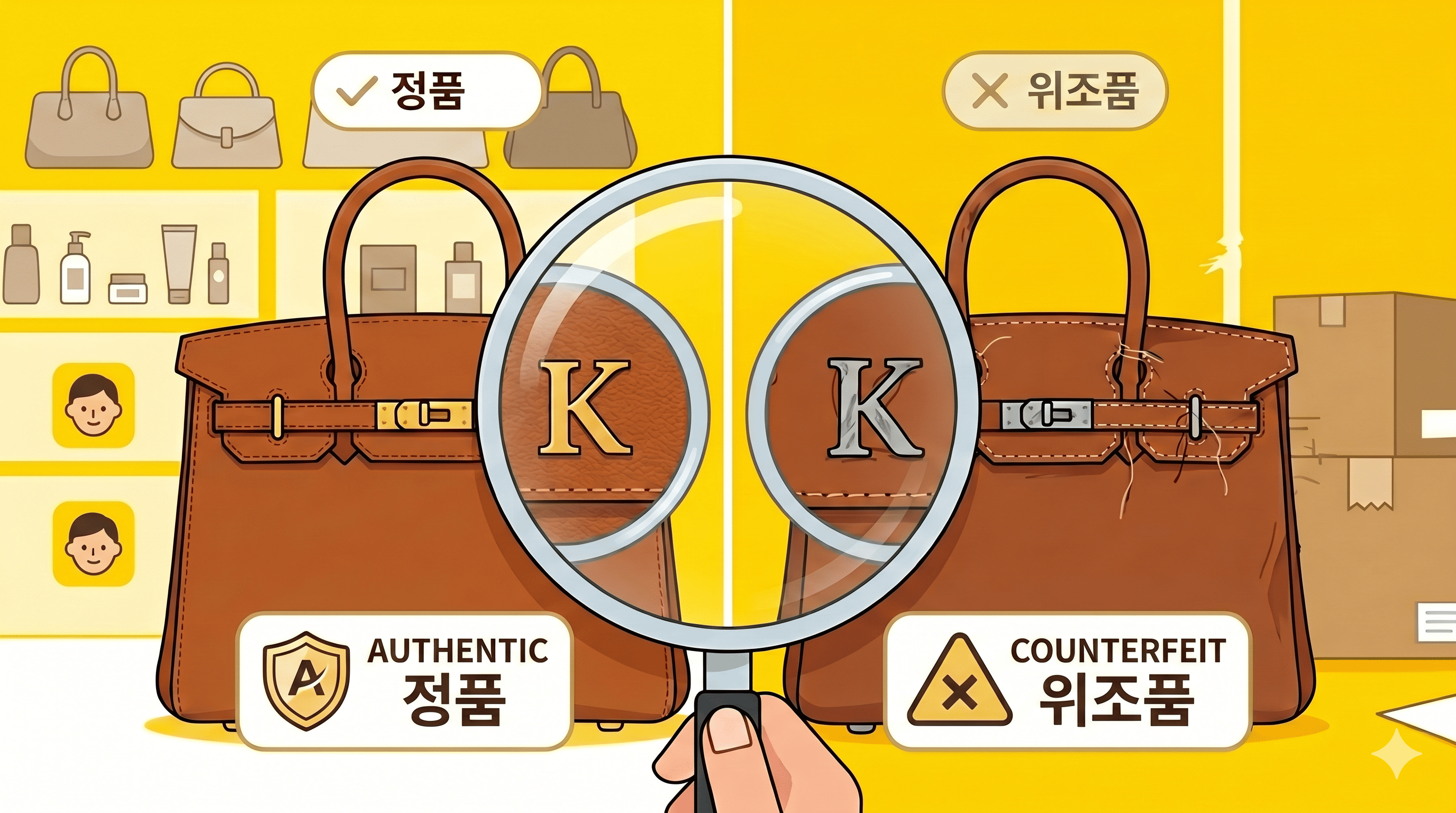 카카오 미스터리 쇼핑 위조품 규제 강화(AI 생성 이미지)