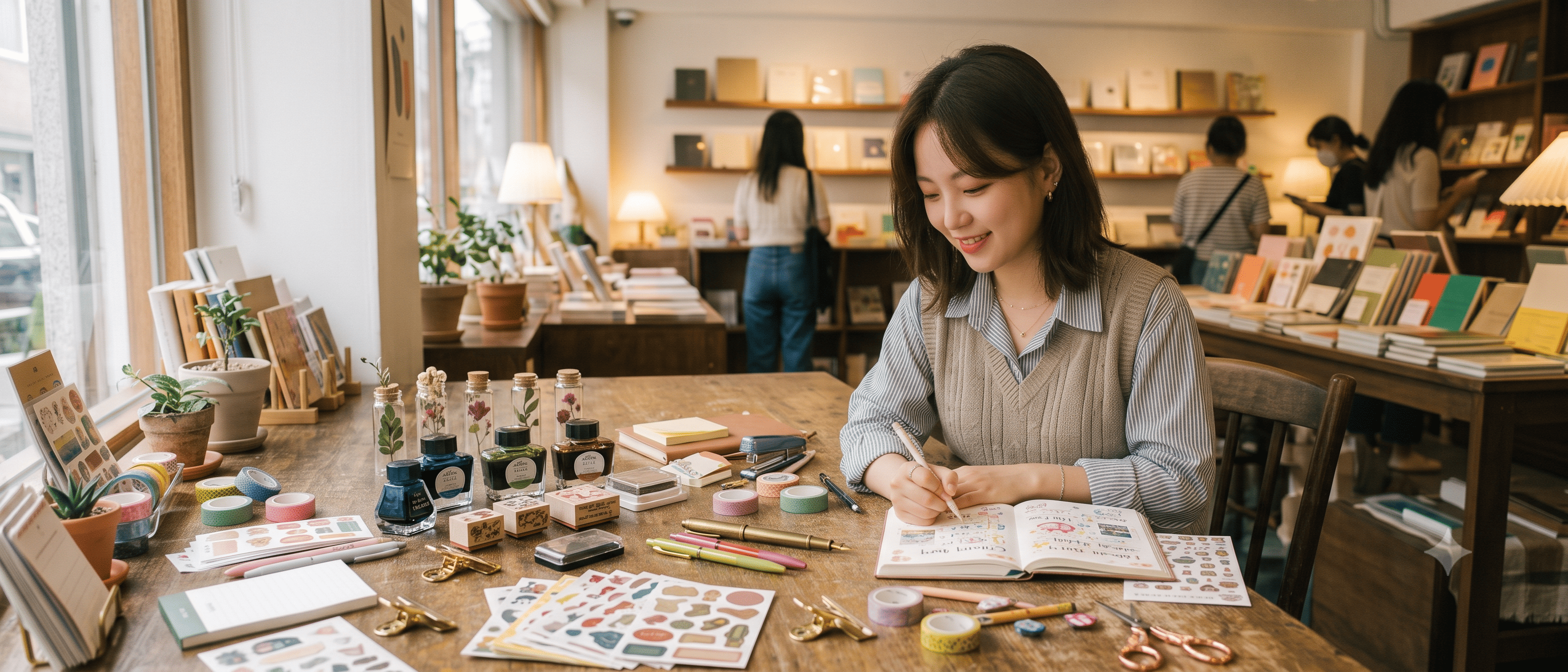 다이어리 꾸미기에 빠진 MZ(AI 생성이미지)