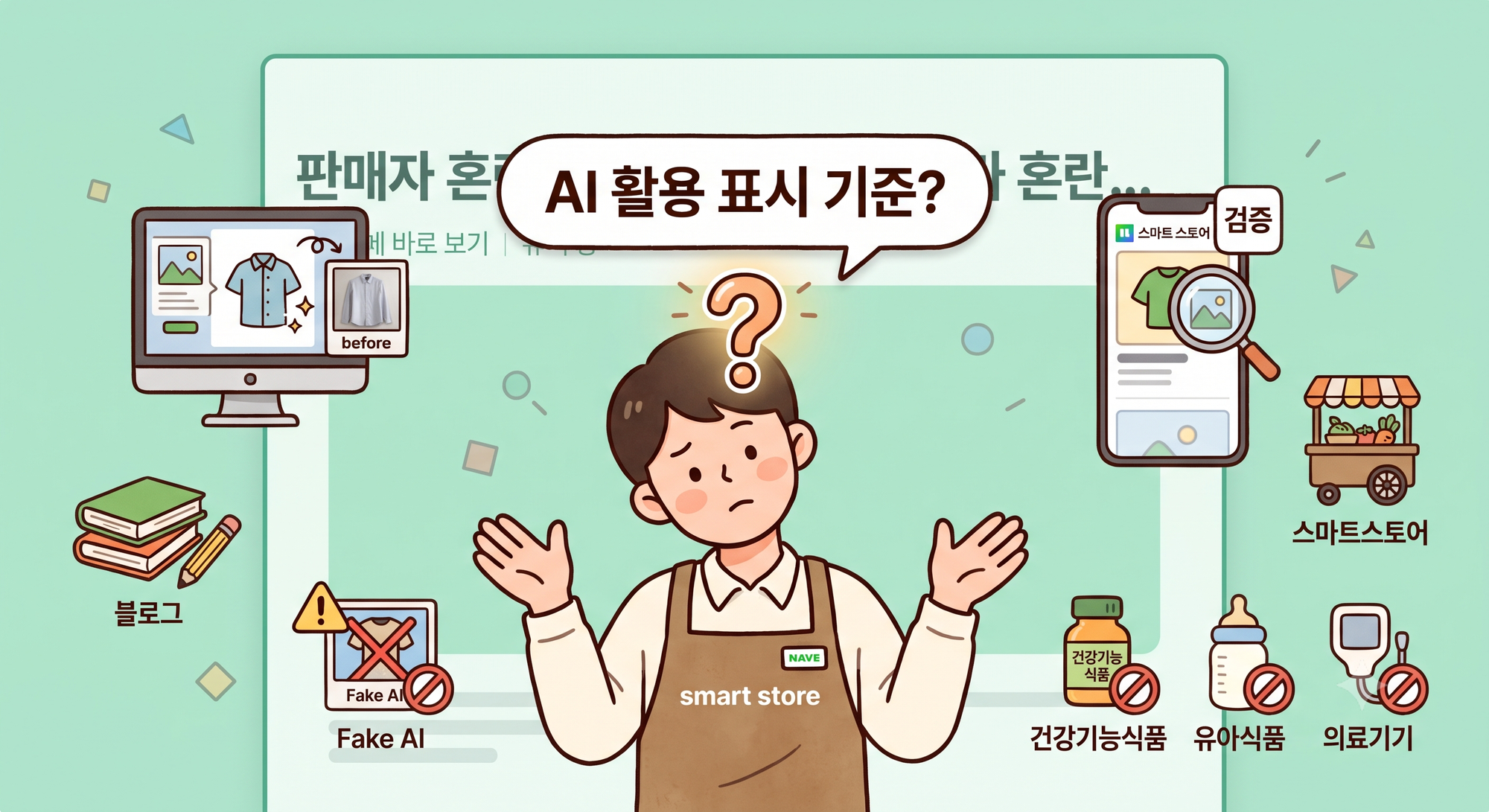 네이버 AI 생성물 표기 의무화(AI 활용이미지)