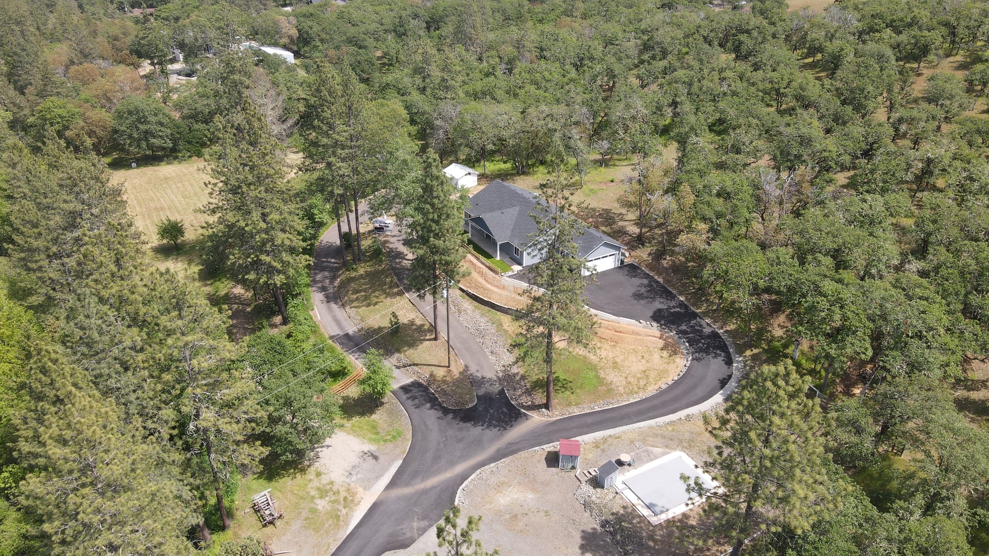 overhead image of Howell family custom home