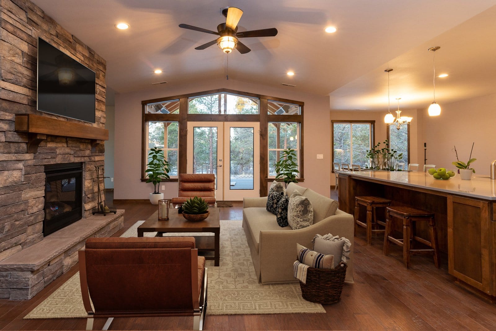 Living room in Treasure valley home build