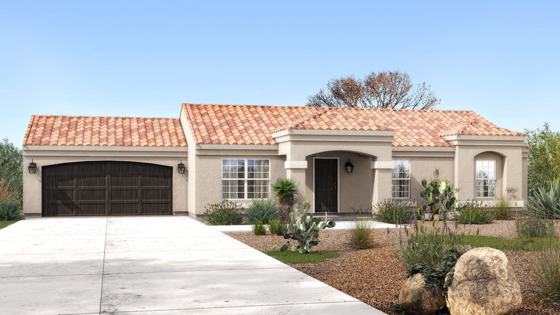 A stucco house in Arizona