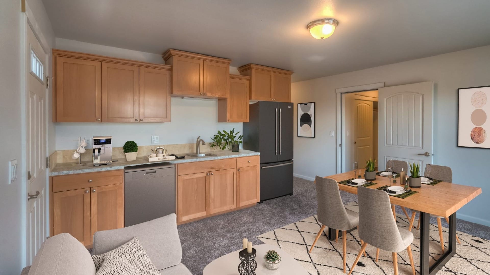 dining room and kitchen within an Accessory dwelling unit