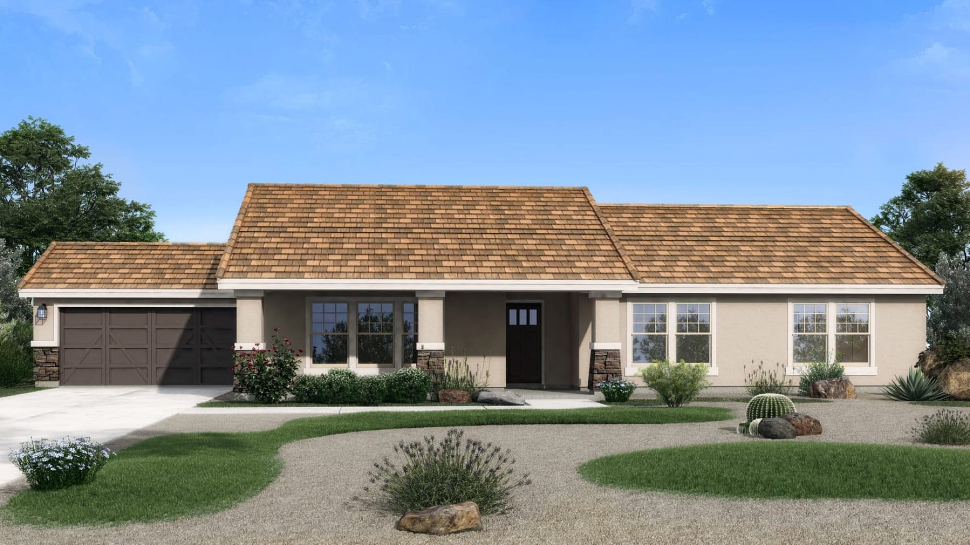 A stucco house in Arizona