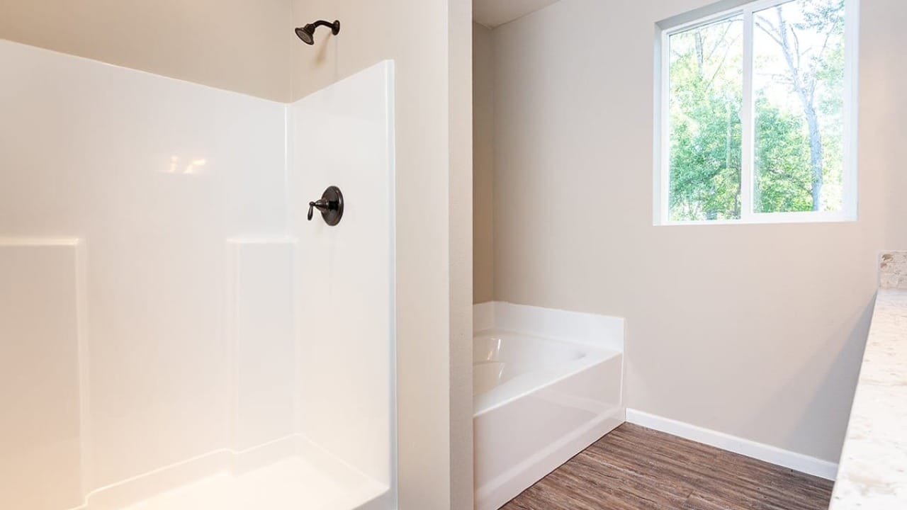 A bathroom that was just installed