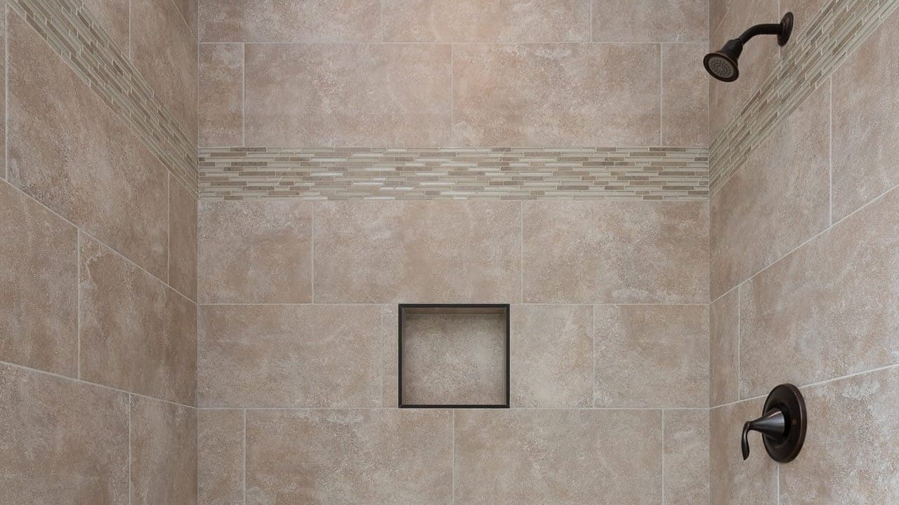 A shower with a large room