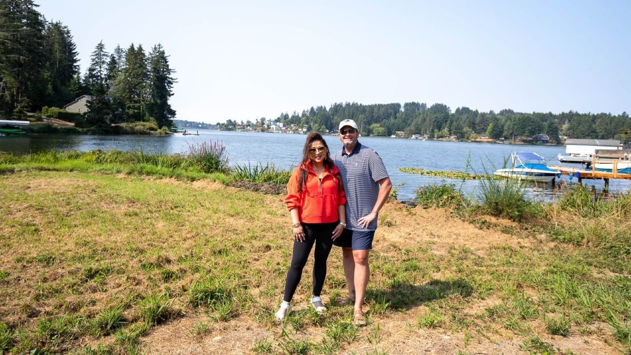 Klein Family on their lakefront land