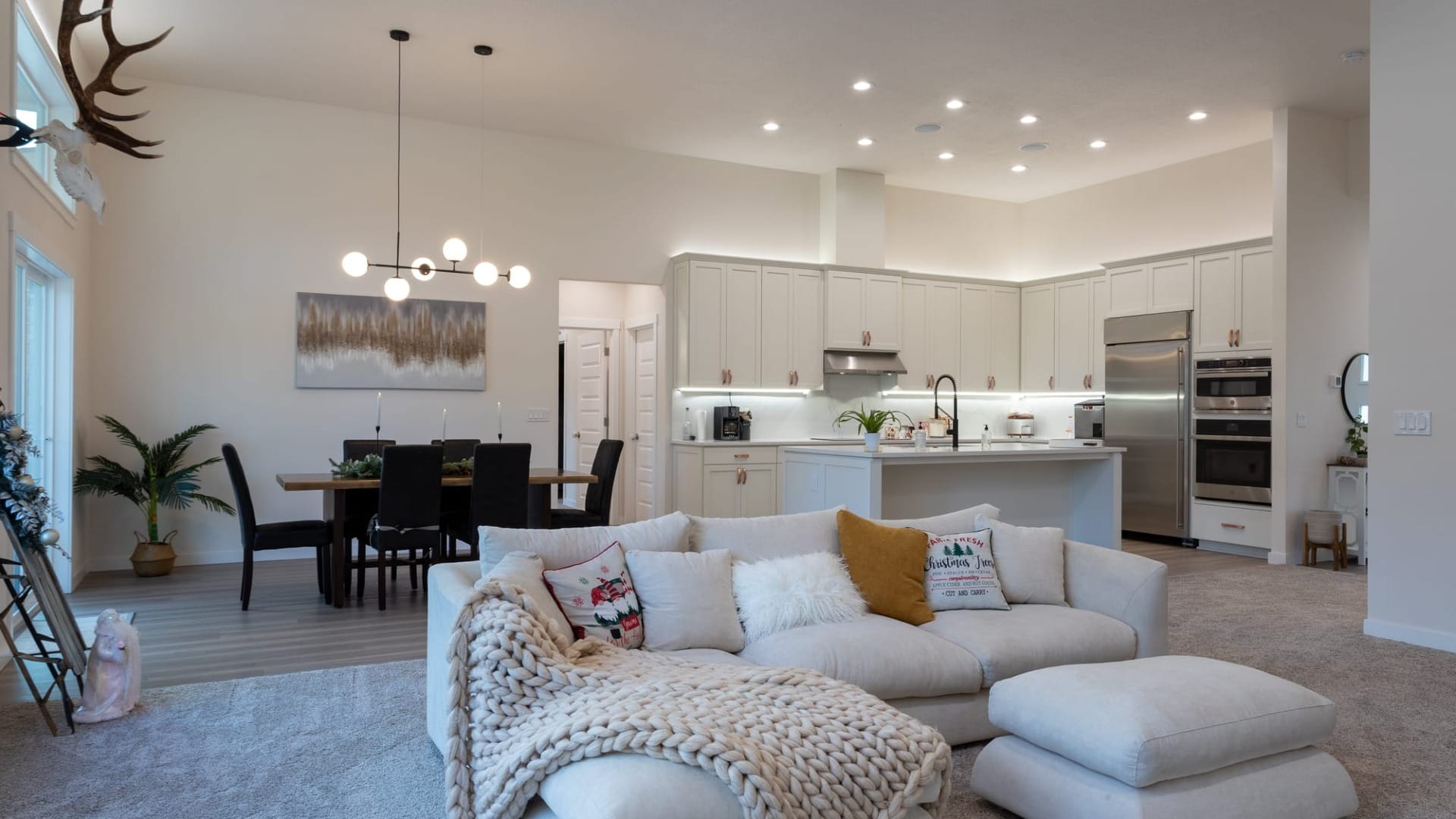 A living room area in a nice house