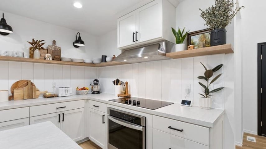 kitchen with white asthetic
