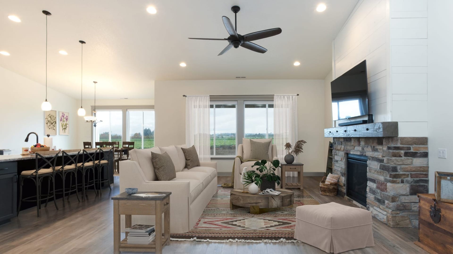 Living room and Dining Room all in one