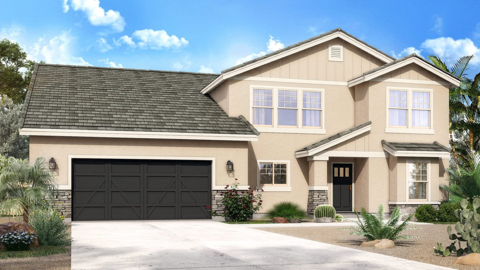 A stucco house in Arizona