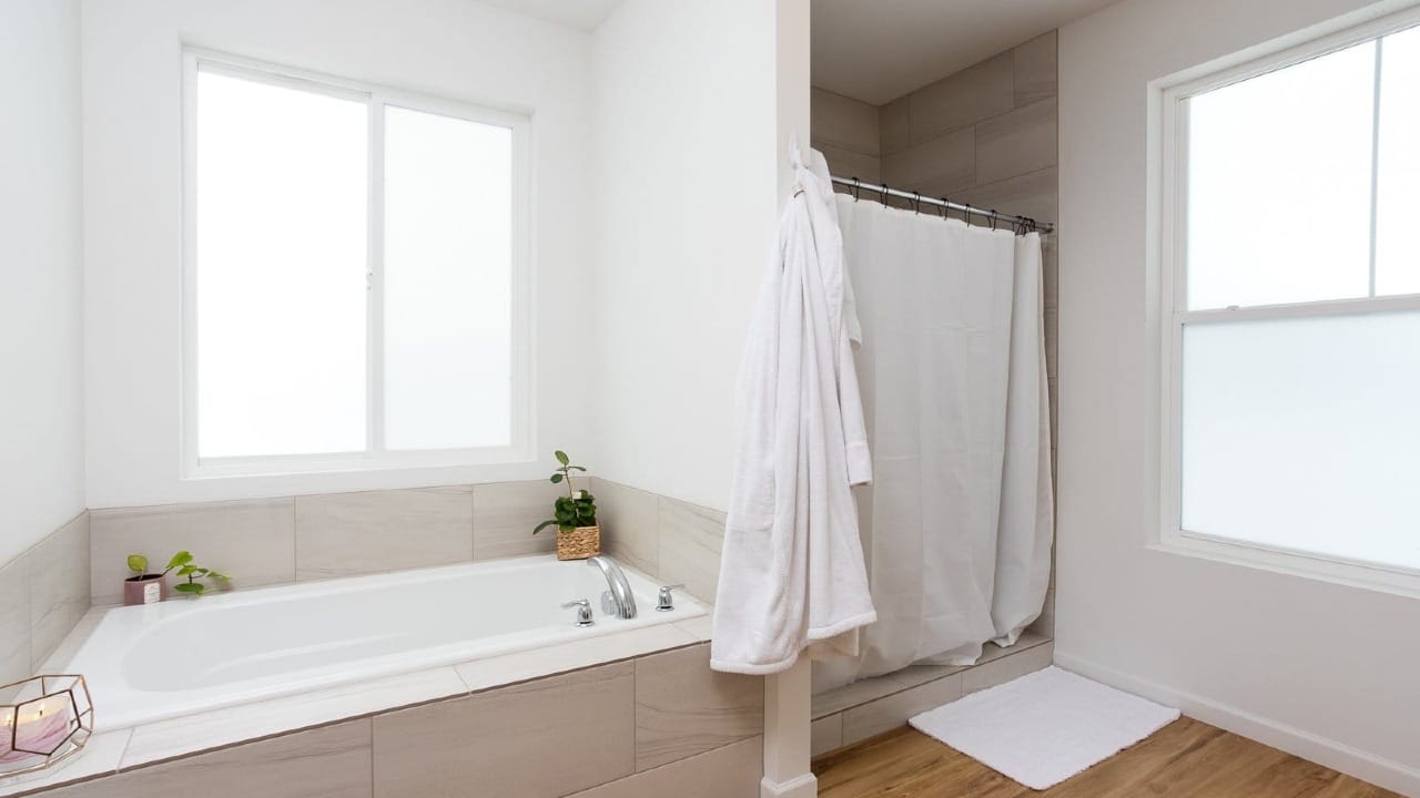 A bathroom that has been used