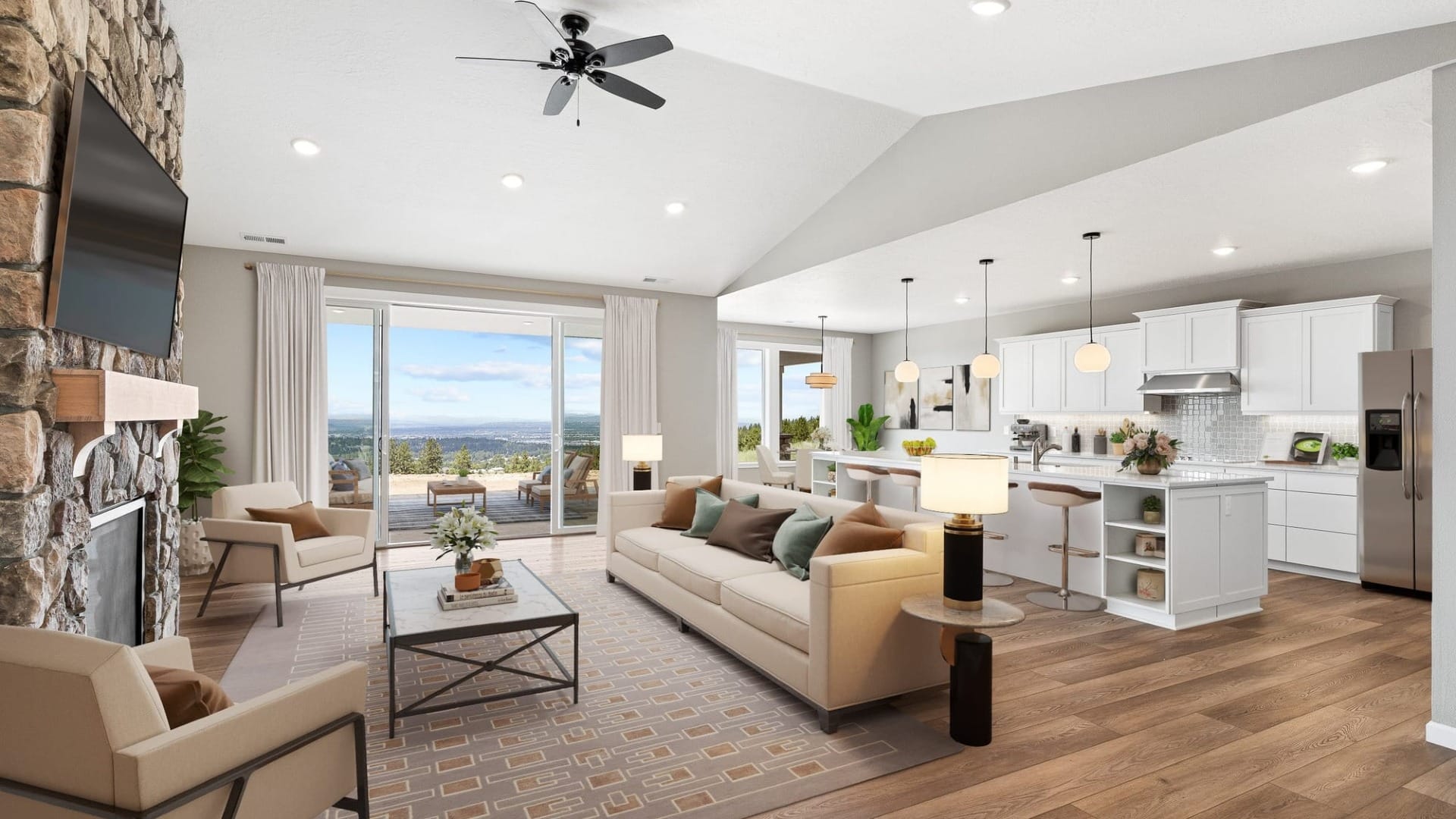 A living room that has a ton of furniture in it