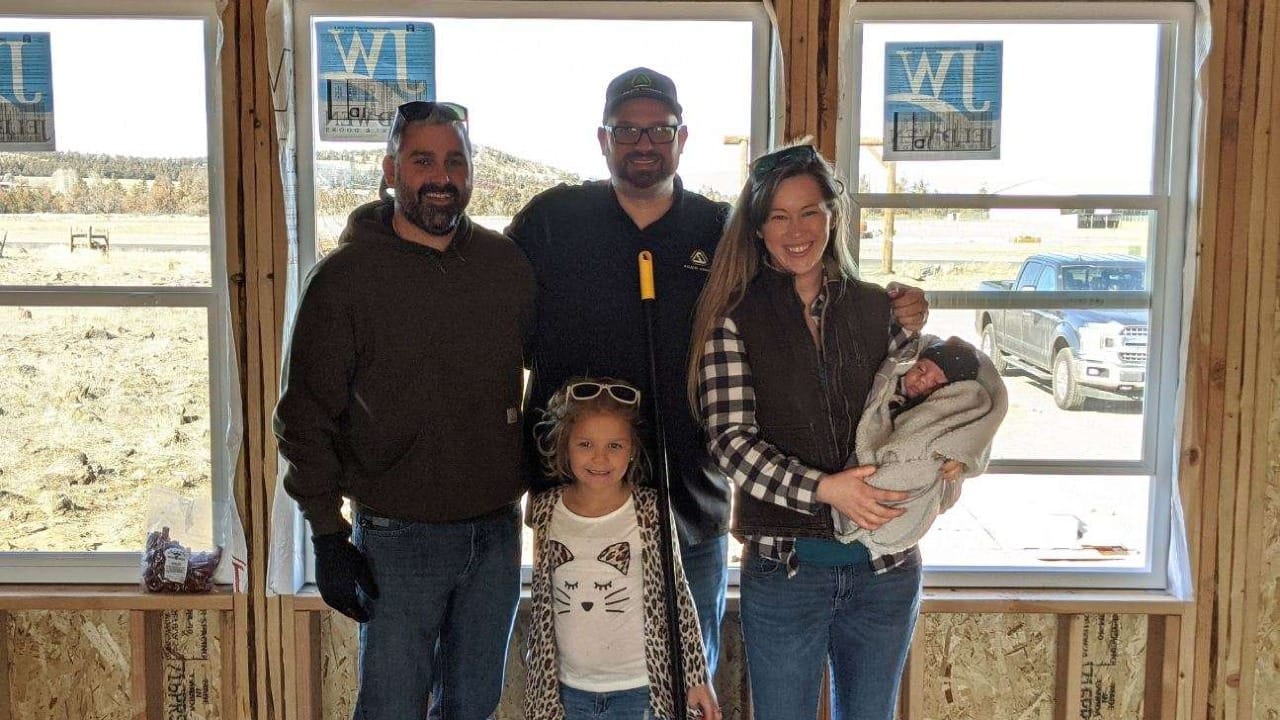 A family in their in-progress home