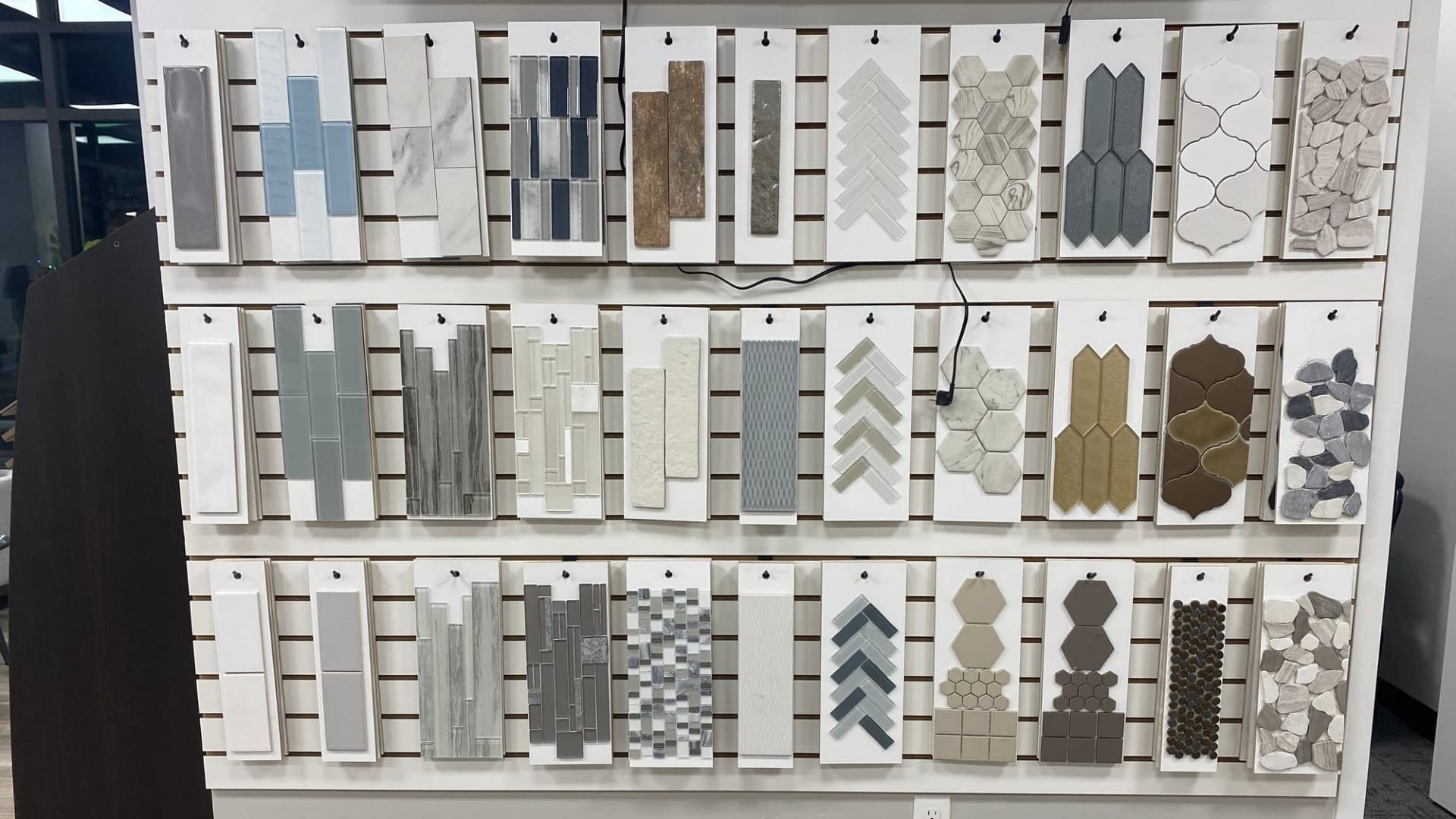 A bunch of samples for a kitchen wall