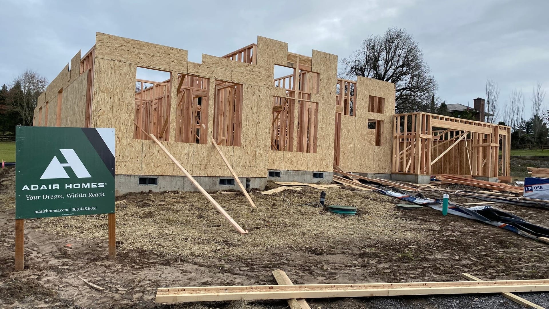 A house that is being built