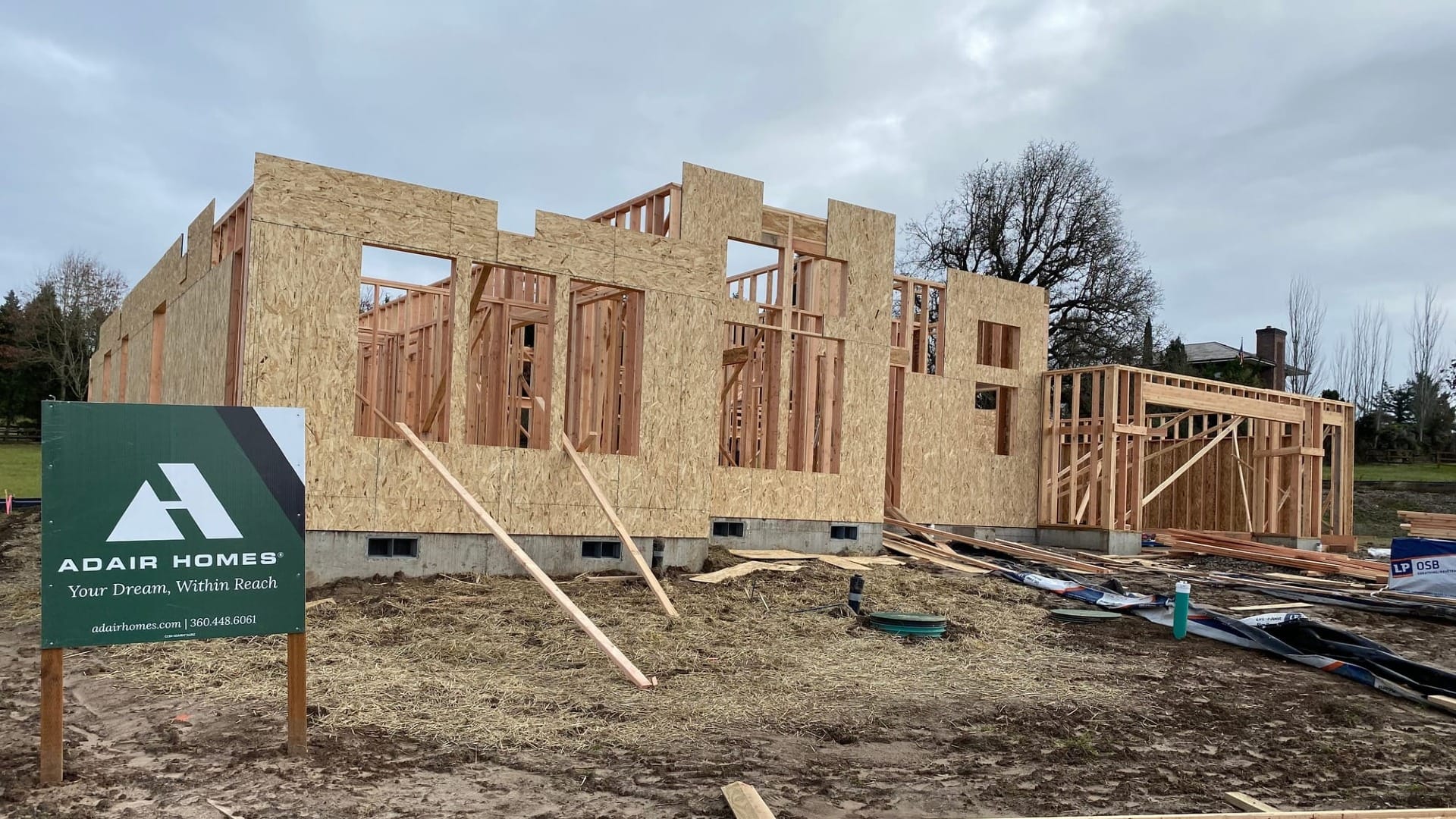 A house that is being built