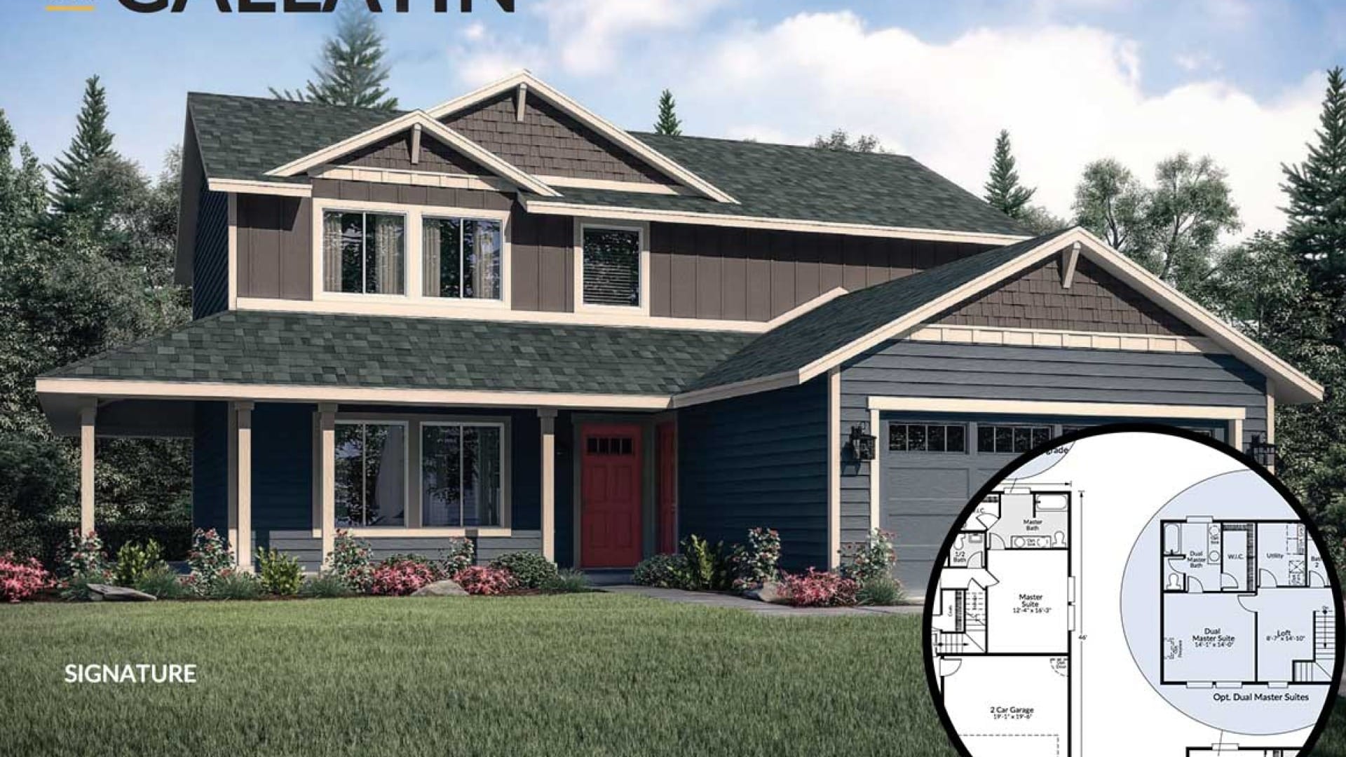 Gallatin home floorplan with dual master suite