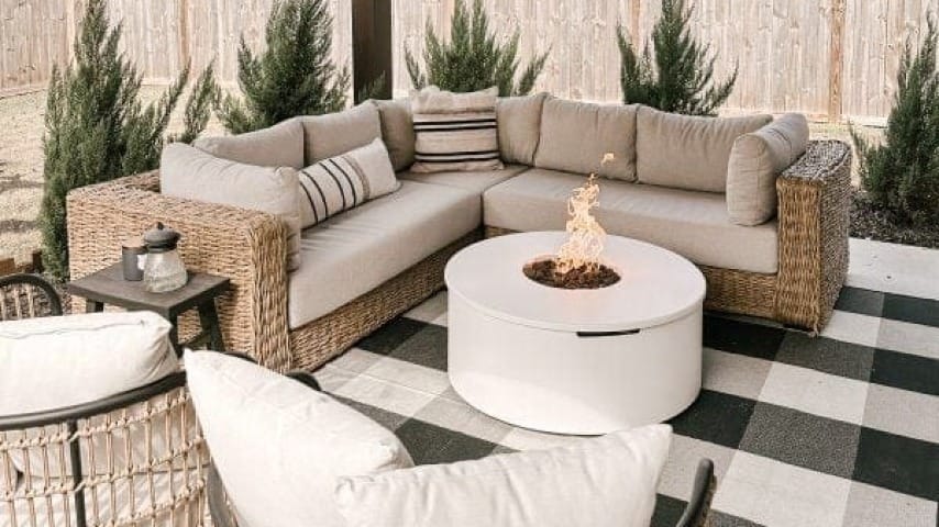 Modern Outdoor Furniture with a fire pit