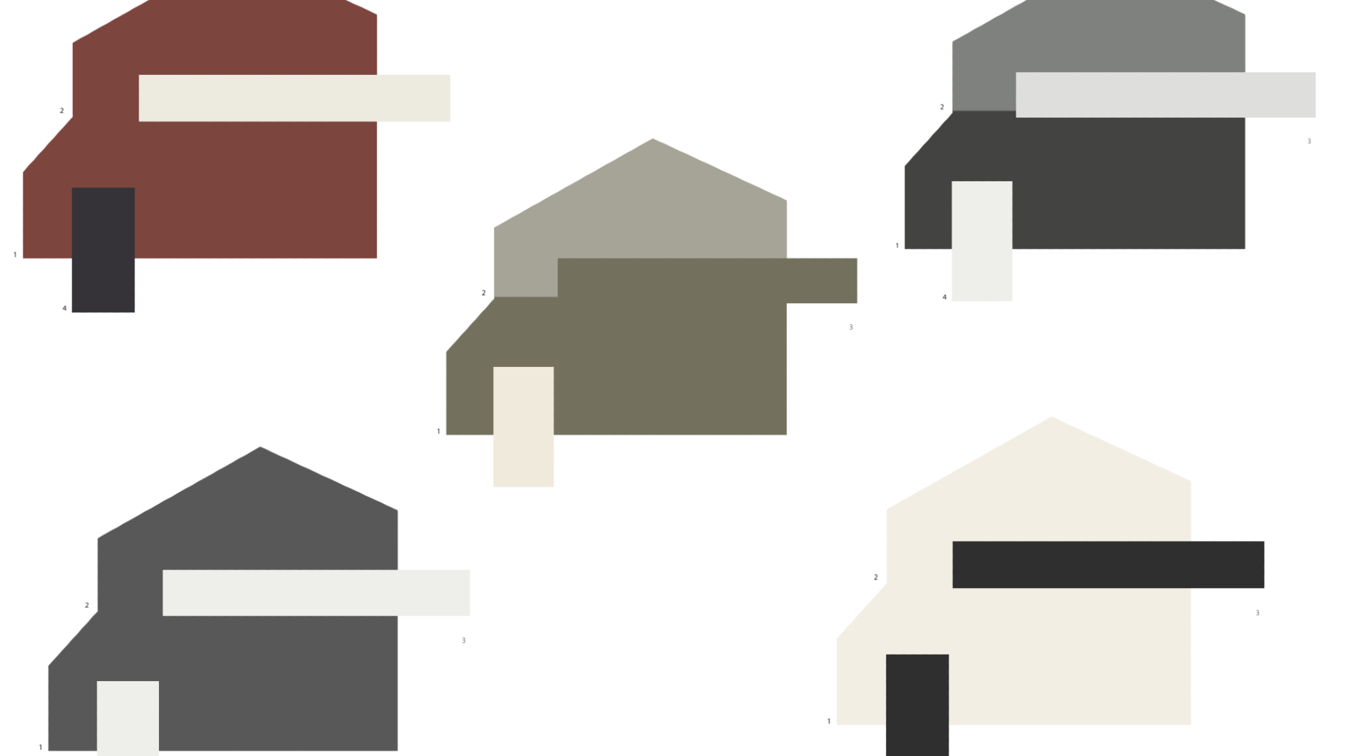 A bunch of logos that look like houses