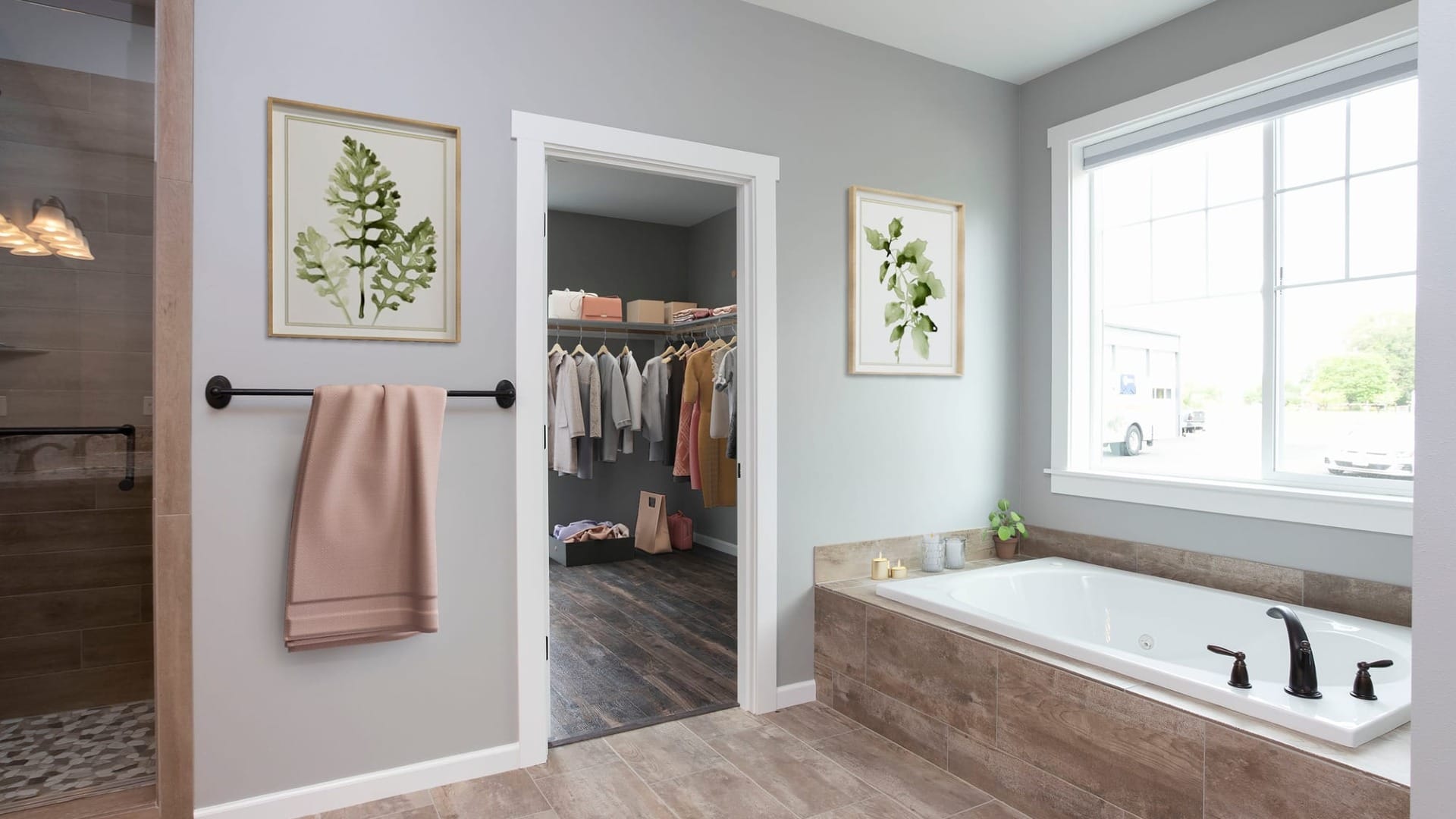 bathroom with light grey asthetic