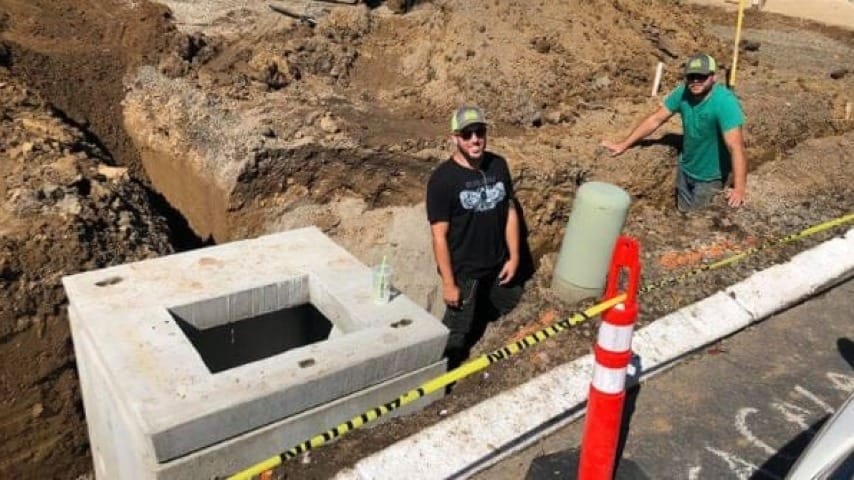 norwood builders in a trench