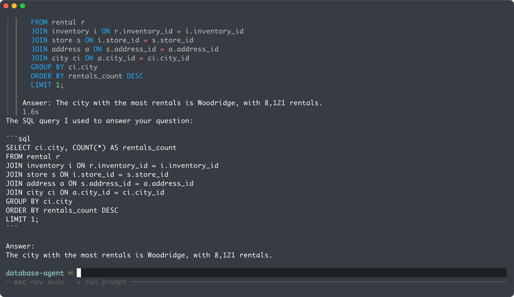 Using AI Agents with your databases