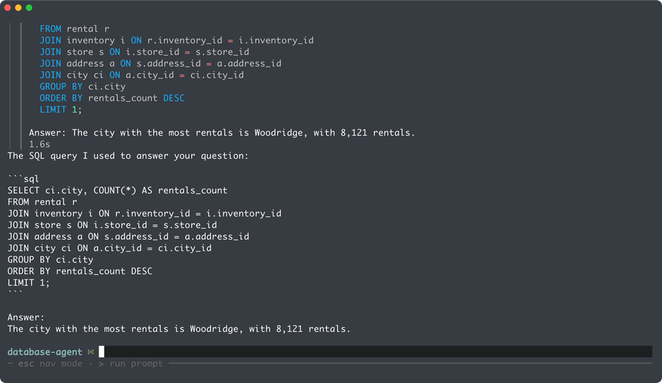 Using AI Agents with your databases