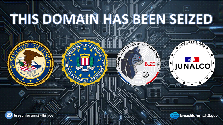 FBI seized domains for the BreachForums hacking forum operated by ShinyHunters