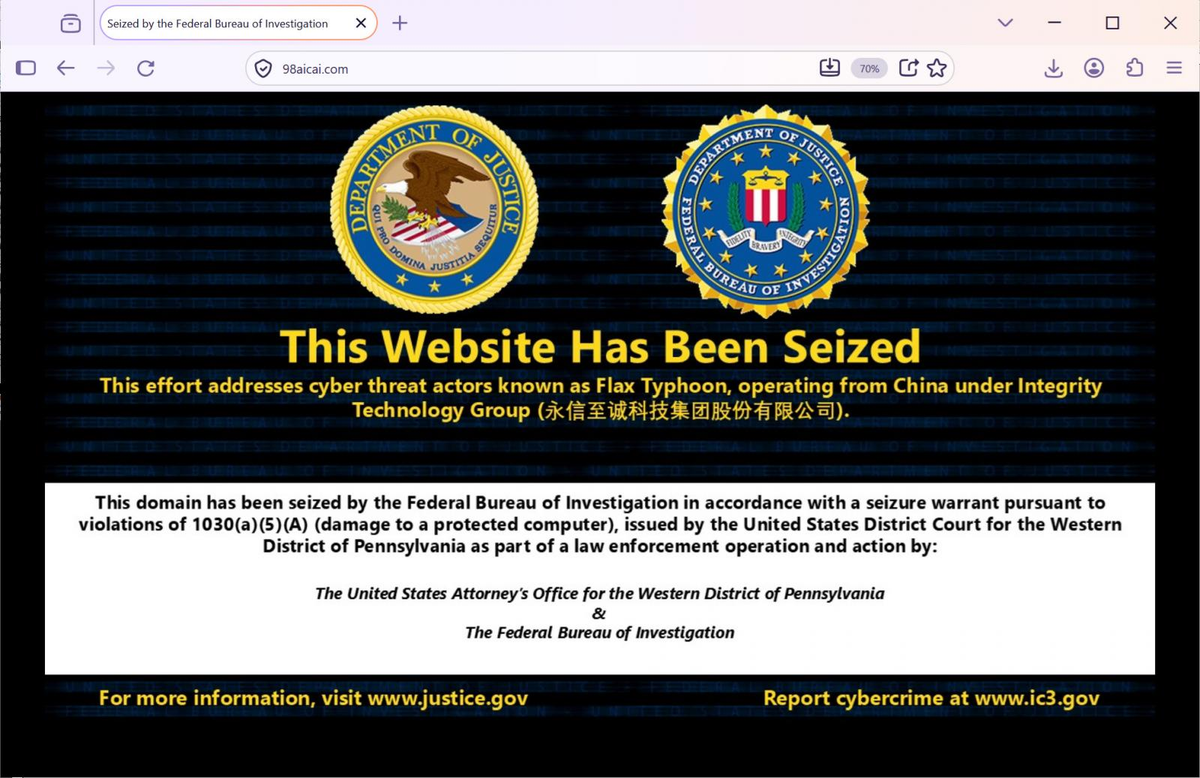 US seizes seven domains in fresh blow to China-linked hackers