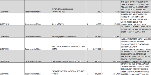 DOGE killed $324 million in grants for cybersecurity diversity, global partners
