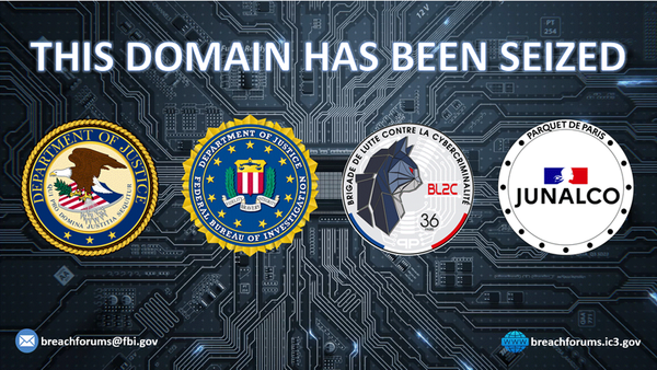 FBI seized domains for the BreachForums hacking forum operated by ShinyHunters