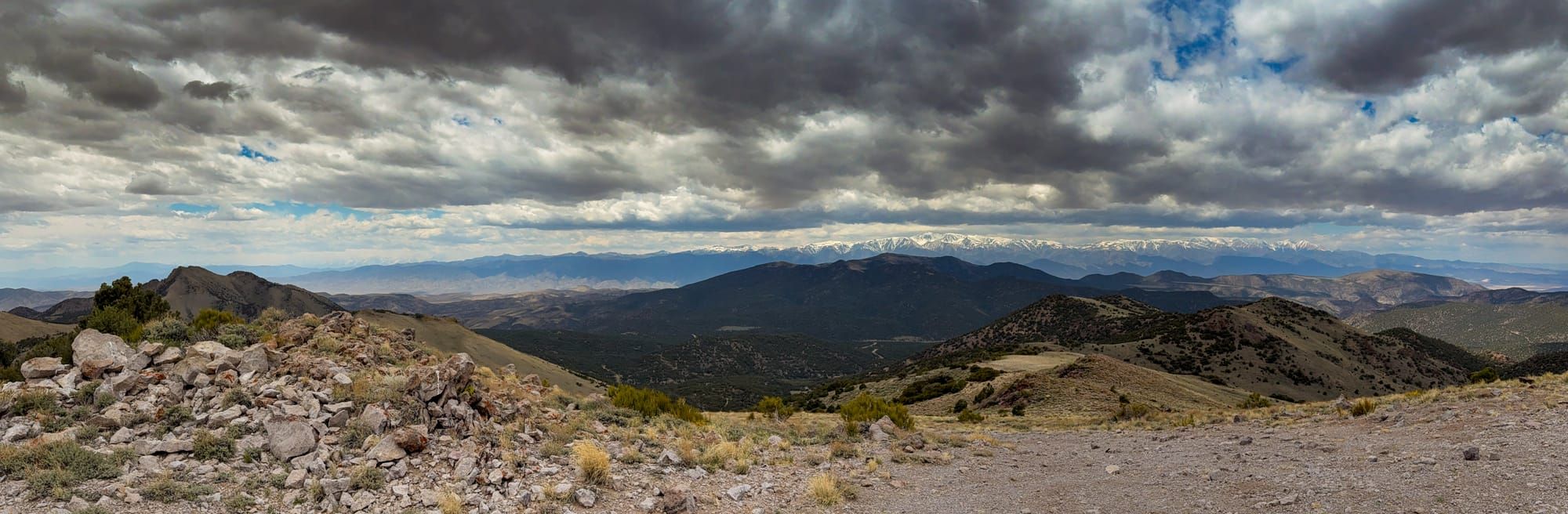 A beautiful view of the Inyo and White Mountains from the slopes of Silver Peak above the Mohawk Mine.