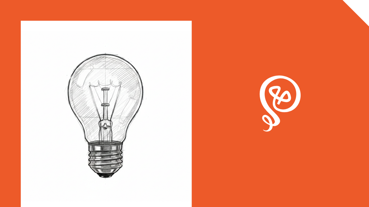 Line drawing of a light bulb with the Building Solo logo