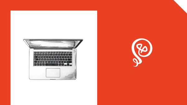 Line drawing of a laptop with the Building Solo logo