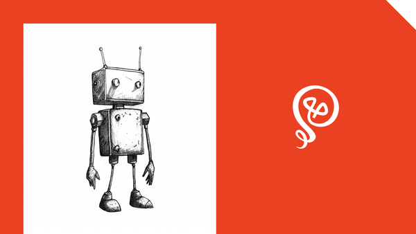 line drawing of a robot with the Building Solo logo