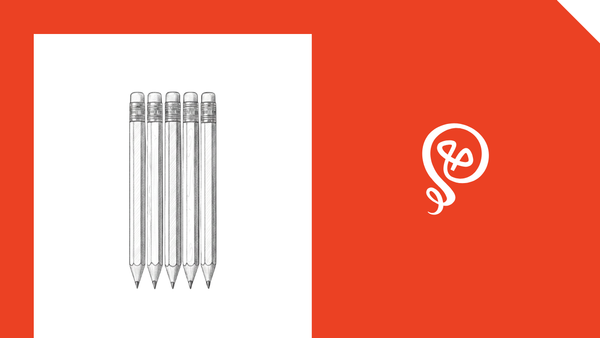 line drawing of five pencils with the Building Solo logo