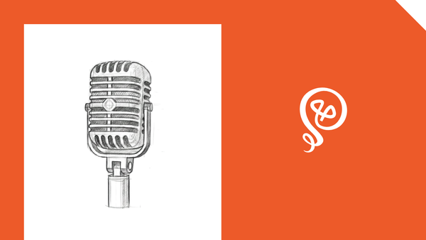 line drawing of a microphone and the Building Solo logo