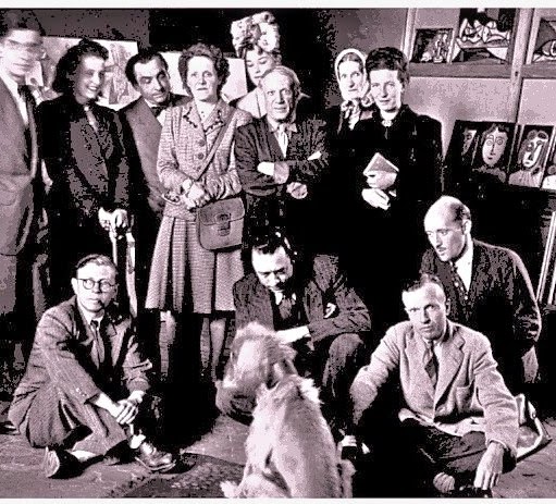 Camus, Sartre, Picasso, de Beauvoir, and other intellectuals gather in Paris.