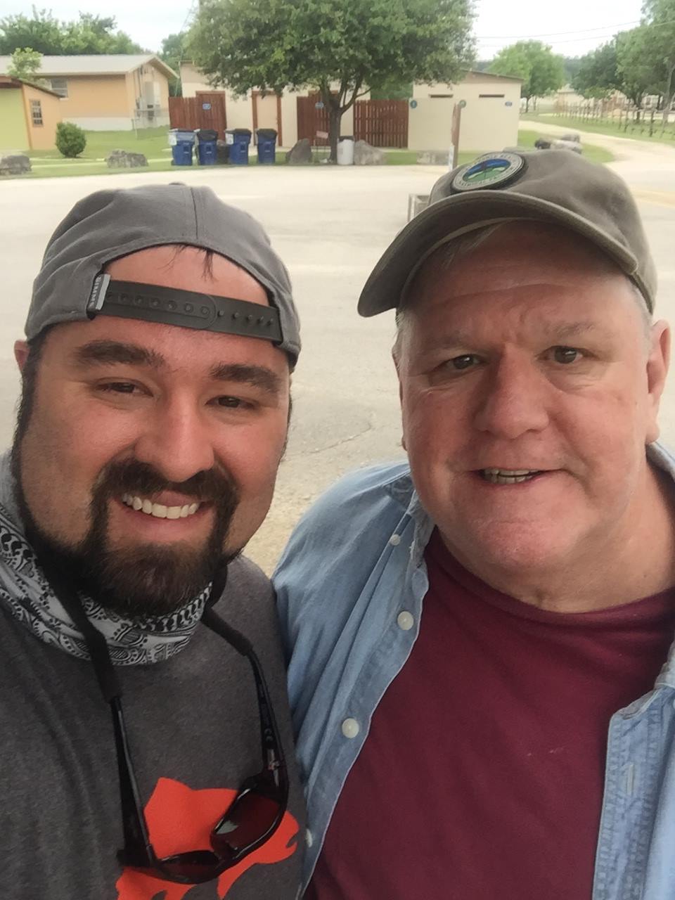 A picture of my father and me fishing